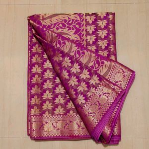 Purple Banarasi Silk Saree