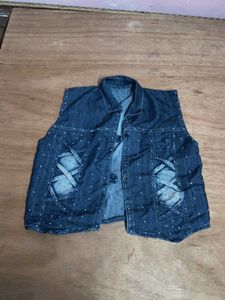 Denim Vest with Embellishments