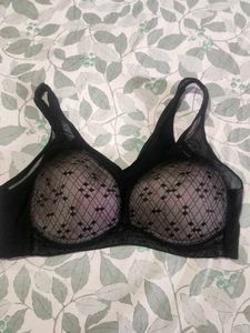 Black Lace Detail Bra