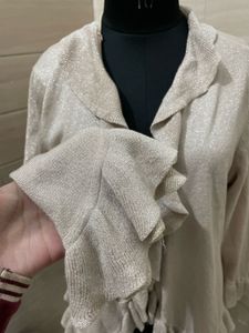 glittery partywear  korean y2k Ruffled Knit Cardig