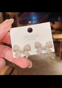 Pearl Bow Earrings