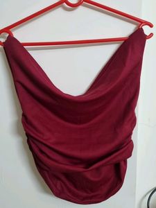 Burgundy Draped Top