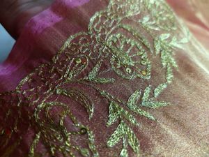 aari tari work organza Saree