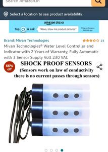 Mivan Technologies® Water Level Controller and Indicator with 2 Years of Warranty, Fully Automatic with 3 Sensor Supply Volt 230 VAC / Swap Available