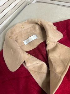Red Coat with Beige Collar