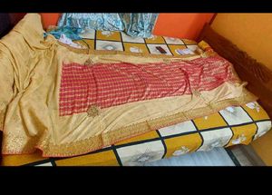 Red And Golden Designer Saree