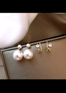Golden Pearl 2 Way Wearing Earrings