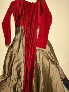 Red And Beige Gown