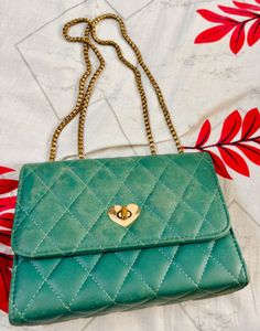 Green Sling Bag Cum Clutch
