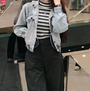 Black And white Stripped High Neck Winter Top