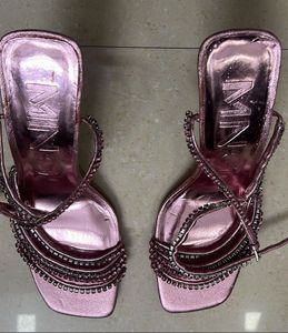 MANGO Pink Rhinestone Heels