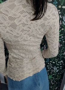 Lace Turtleneck Top
