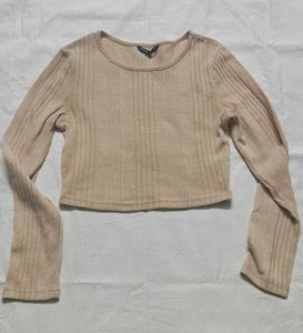 Ribbed Long Sleeve Crop Top