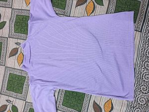 Lilac Turtleneck T Shirt