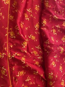 Red Floral Print Rajputi Poshak