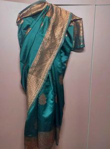 Elegant Teal Banarasi Saree