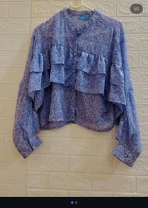Floral Ruffle Sleeve Top