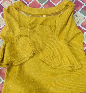 Yellow Bell Sleeve Blouse