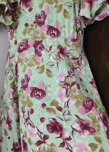 Floral A-Line Midi Dress