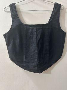 Black Denim Corset