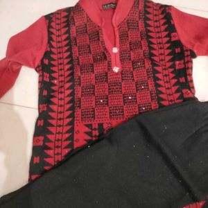 combo woollen cardigan and kurta set