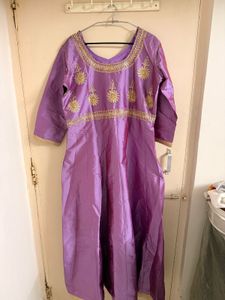 Embroidered Anarkali Gown dupatta set with bottom