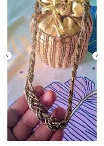 Golden Beaded Pouch
