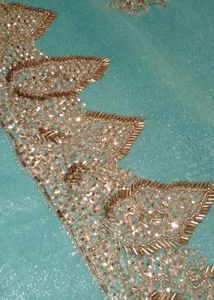 Teal Saree with Silver Embellishments