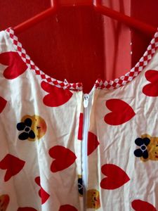 Cute Girls&#39; Heart Print Dress