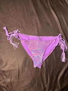Purple Patterned Bikini Bottom