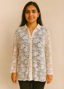 Lace Button-Up plus size Top