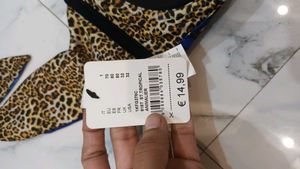 Floral Bikini Top - Blue &amp; Leopard Print