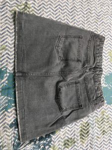 Gray Denim Mini Skirt