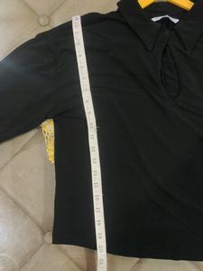 Mango Beautiful Black Mid Length Top