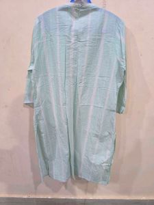 Blue and white striped kurti.