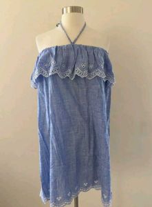 Blue Off-Shoulder Dress