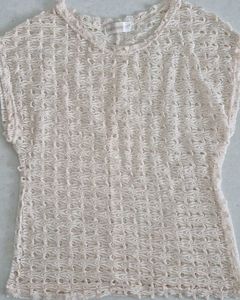 Crochet Cream Knit Top