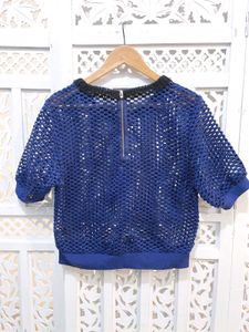 Blue Mesh Chic Top B