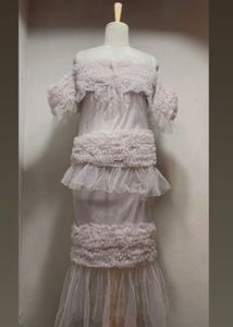 Lisette Ruffle Off Shoulder Gown