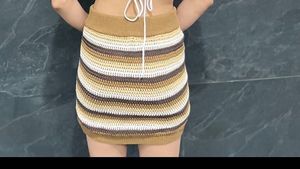 Striped Knit Mini Skirt