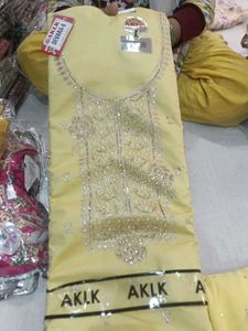 AKLK Dress Material - Festive Yellow