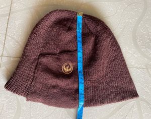 Vintage Brown Knit Beanie (free size)