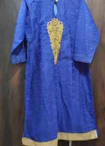 Royal Blue Kurti With Golden Embroidery For Women