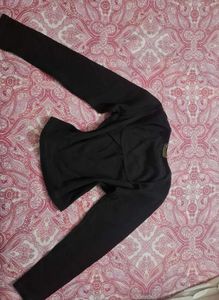 Zara Black Square Neck Top