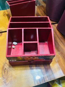 Red Desk Organizer