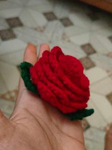 Crochet Red Rose