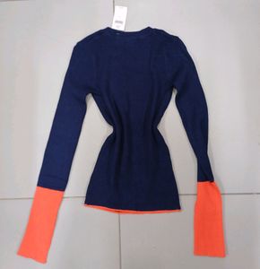 Stylish Knitted Sweater top, Ribbed Fit 💙