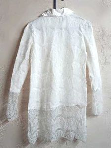 Trendy Ladies Lace Top Long Tunic White