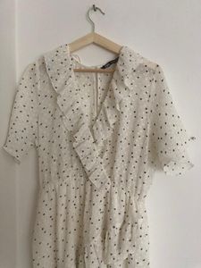 Zara Polka Dot Ruffle Mini Dress - Medium size