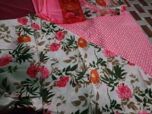 Floral Crepe Dress Material